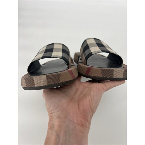 BURBERRY Women’s Size EU 41 US 11 Buckingham Check Plaid slides sandals New - Picture 14 of 14